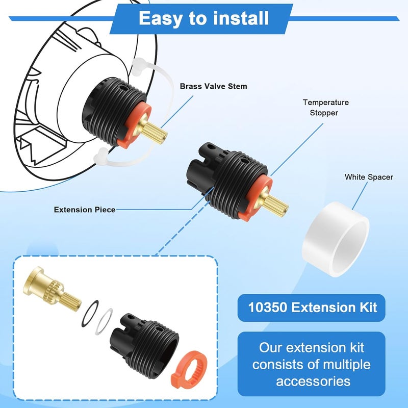 Edifla 10350-NA Extension Deep Rough Kit Compatible with Kohler GP800881, K-8305 and K-28305 Cartridge, Shower Valve Extension Kit Depth by 3/4", for Rite-Temp Shower Valves - Image 3